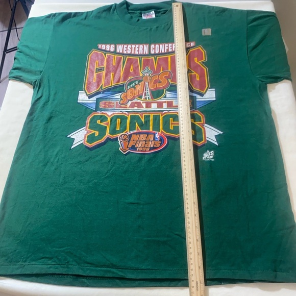 RARE-Vintage 1996 Seattle SuperSonics Western Conference Champs NBA Finals Tee - Picture 9 of 11